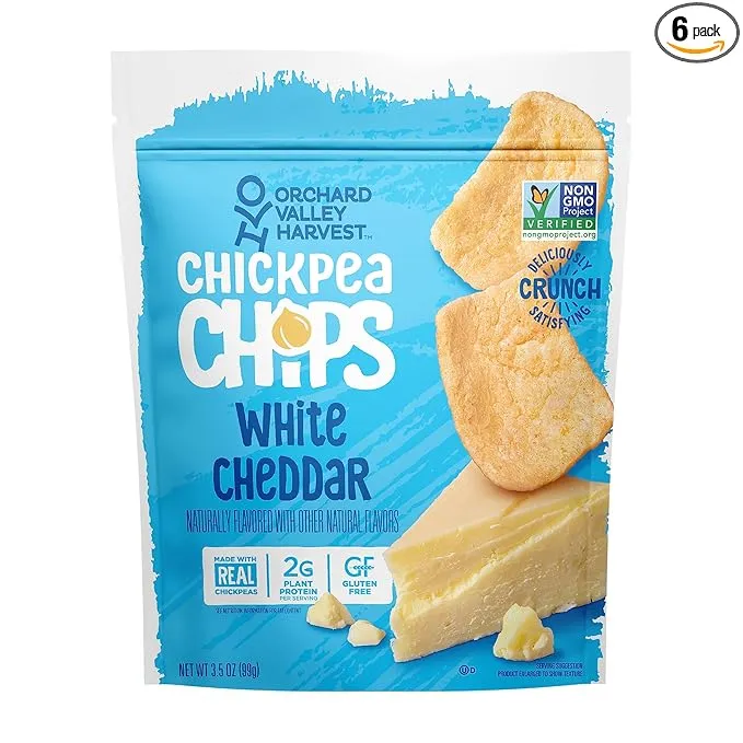 Chips, Chickpea, White Cheddar, 3.5 oz, Multi, 6PK