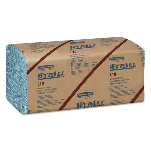 WypAll KCC 05123 L10 9.1 in. x 10.25 in. Windshield Towels - Light Blue (224/Pack, 10 Packs/Carton)