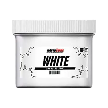 Rapid Cure White Screen Printing Ink (8oz.) - Plastisol Ink for Screen Printing Fabric - Low Temperature Curing Plastisol by Screen Print Direct -