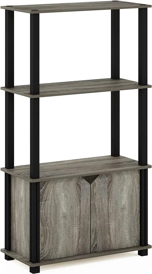 4-Tier Storage Rack with Bins - Dark Cherry/Black - Easy Assembly - Lightweight