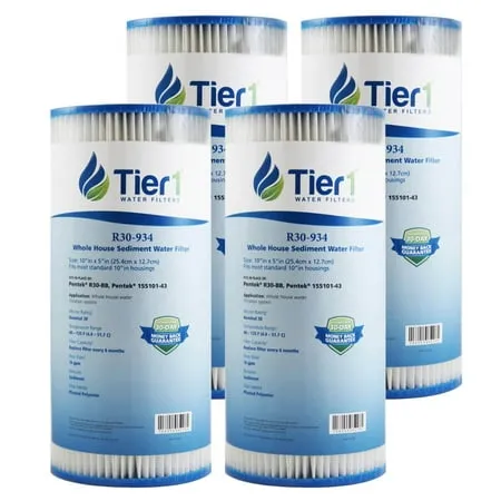 Tier1 R30-BB 30 Micron 10 x 4 5 Pleated Polyester Sediment Pentek Replacement ...