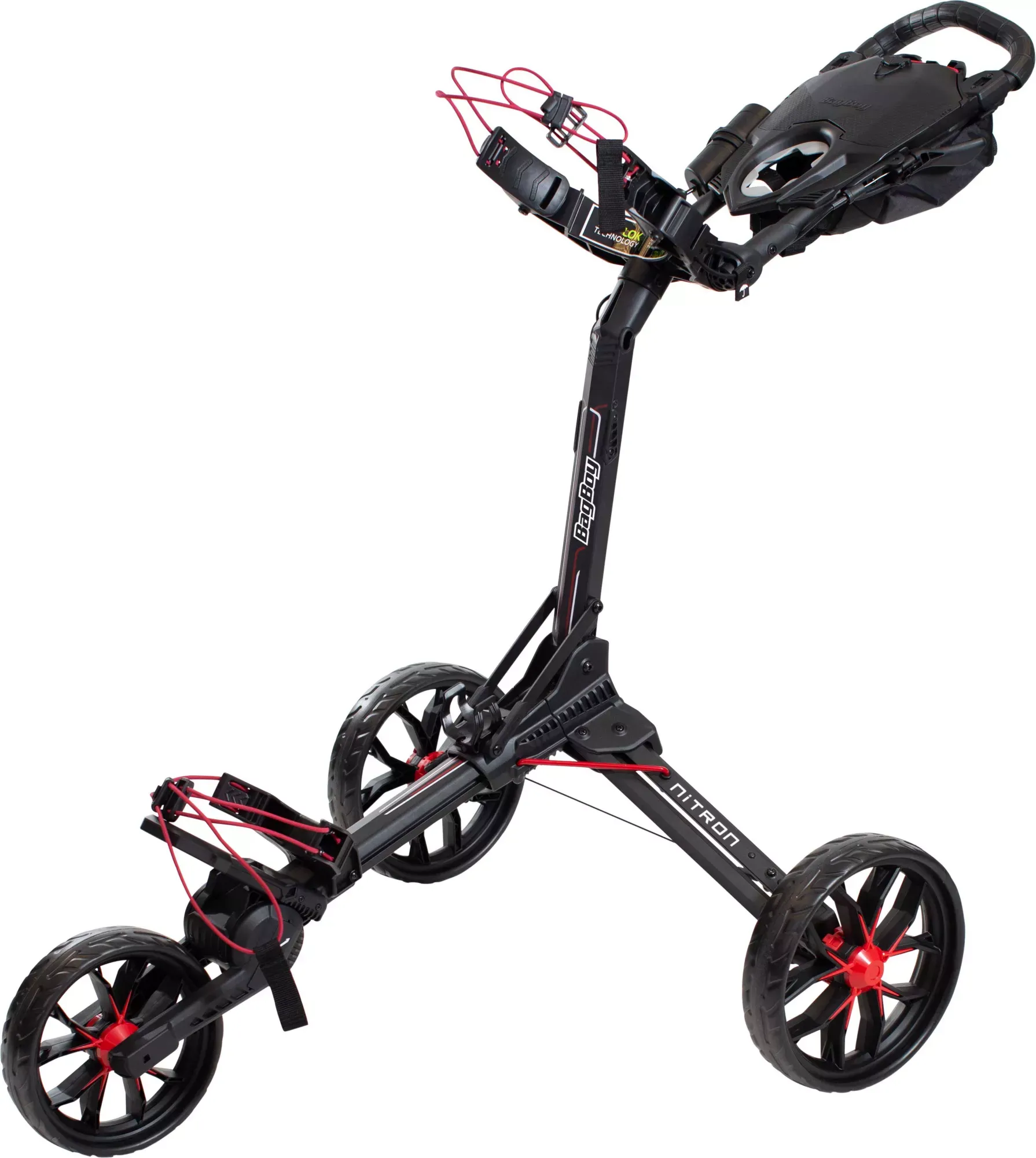 Bag Boy Nitron Auto-Open Push Cart Battleship Gray/Lime