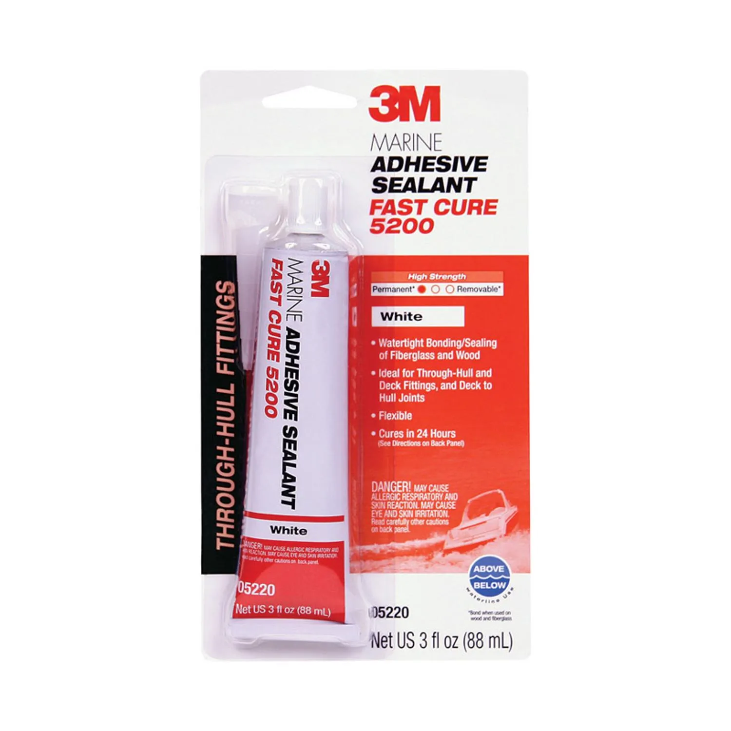 3M 1 oz Marine Adhesive & Sealant 5200 Fast Cure White