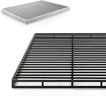 ZINUS Quick Lock Metal Smart Box Spring / 4 Inch Mattress Foundation / Strong Metal Structure / Easy Assembly, King,White