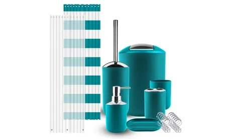 Clara Clark 20 Piece Complete Bathroom Accessories Kit with Shower Curtain Set