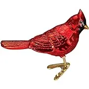 Old World Christmas Ornaments Shiny Red Northern Cardinal Glass Blown Ornaments for Christmas Tree