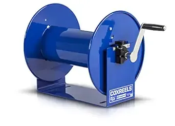 Coxreels 112-3-150 Hand Crank Hose Reel | Spool for Coiling Hoses and Cables | Rotating Storage Reel with Hand Crank | Steel Hose Reel | Fits 3/8'' x 150' Hose | 12” x 18.25” x 13”