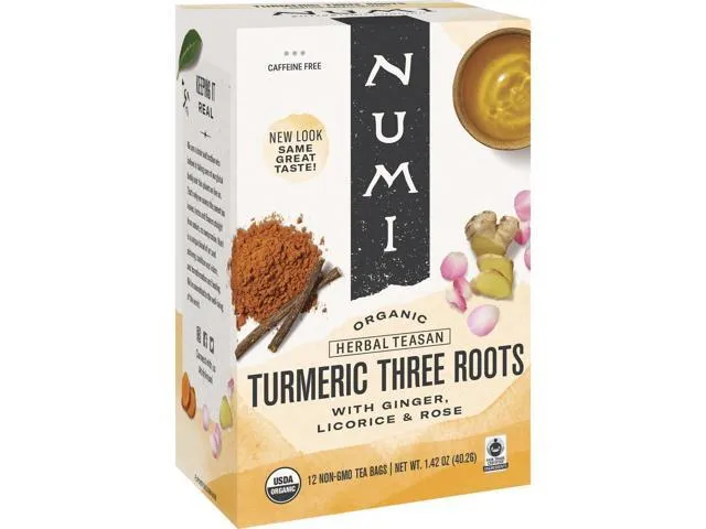 Numi Organic Tea Turmeric Three Roots 1.42 oz. 12/BX Multi 10550