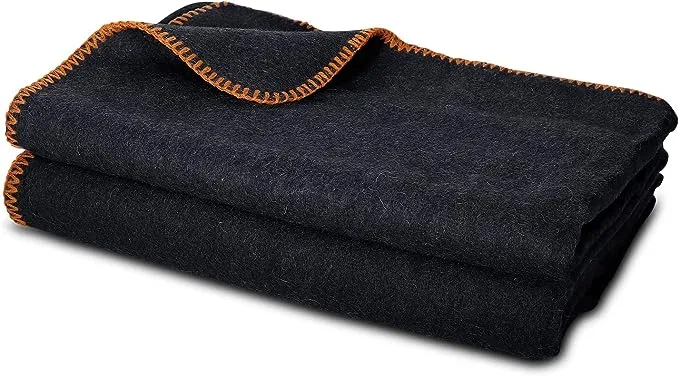 Jmr Usa Inc. Military Wool Blanket for Camping, Emergency and Everyday Use, Fire Retardant Extra Thick and Warm Outdoor Wool Blanket, 70% Wool, Olive Green, Size 62X84.