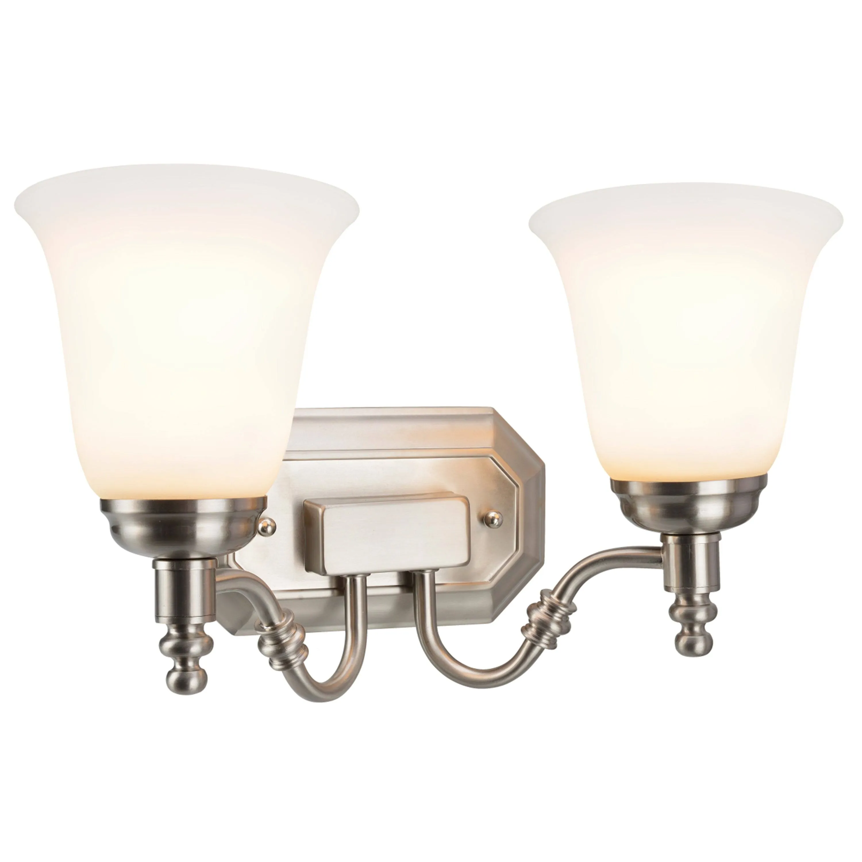 DUJAHMLAND Bathroom Vanity Light Fixtures, 3-Light Brushed Nickel Metal Wall Light with Clear Glass Shade for Bathroom Lighting