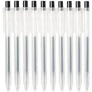 MUJI Smooth Gel Ink Ballpoint Pen Knock Type 10-Pieces Set, 0.5 mm Nib Size, Black