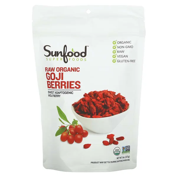 Sunfood, Rohe Bio-Goji-Beeren, 227 g (8 oz.)