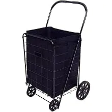 PrimeTrendz Shopping Cart Liner 18" X 15" X 24" | BLACK | Square Bottom Fits Snugly Into a Standard Shopping Cart | (This listing is for the Liner Only, Shopping Cart not included)