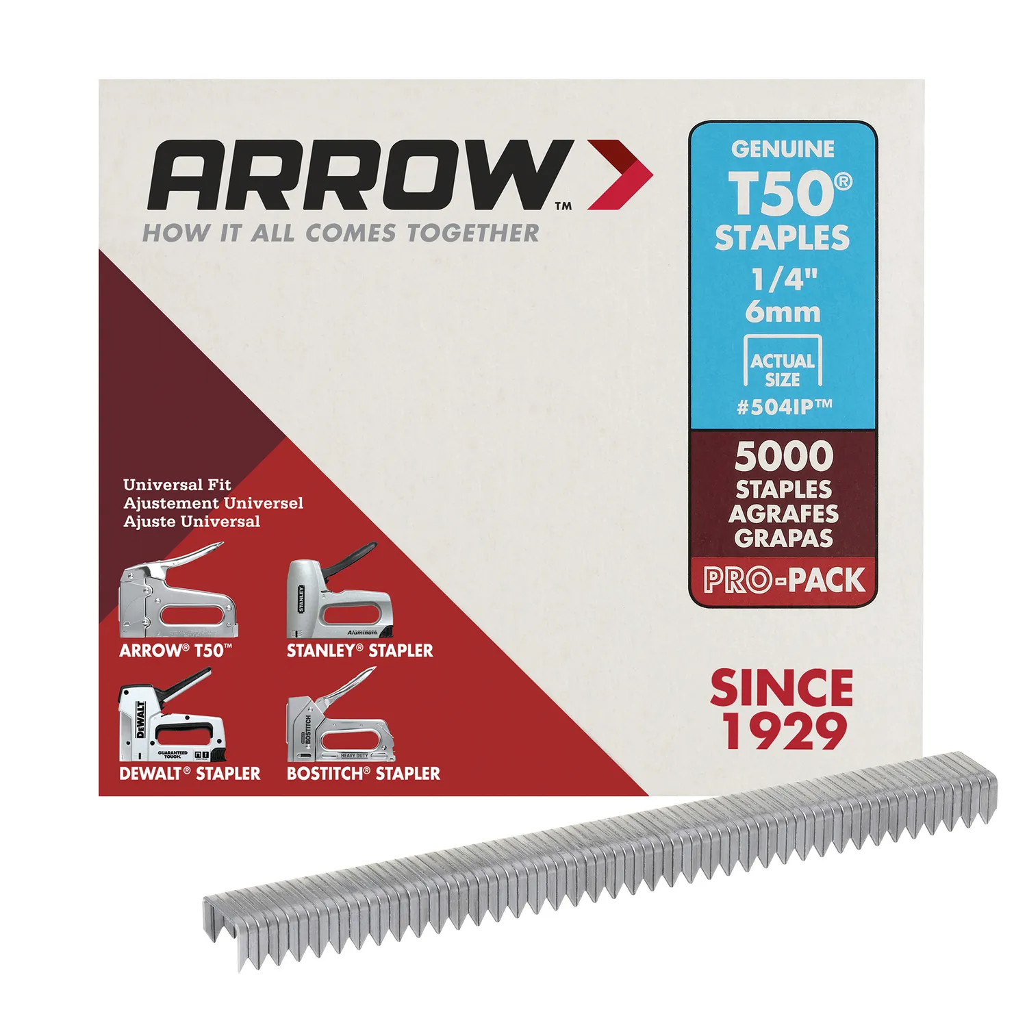 Arrow T50 Staples 1/4"