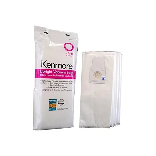 Fit Kenmore Type O Cloth Vacuum Bags HEPA for Upright Vacuums Style 6 Pack 53294, White