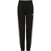 Girls' Adidas 3-Stripe Fit Fleece Joggers Medium Black