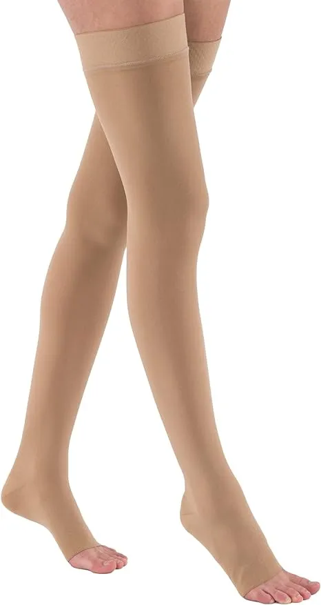 JOBST Relief Thigh High 15-20 mmHg Compression Stockings, Open Toe with Silicone Dot Band