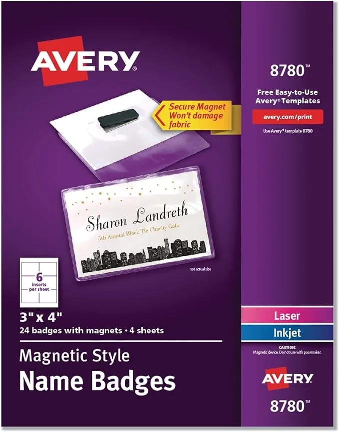 Avery Magnetic Style Name Badge Kit