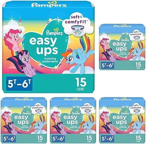 Pampers Easy Ups My Little Pony Training Pants Toddler Girls Size 6 4T-5T 18 Count (Select for More Options)