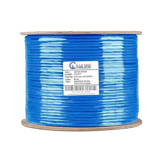 NewYork Cables Cat6a Riser Cable 1000ft - Certified 100% Solid Bare Copper Cat 6a Ethernet Cable – CMR, 23 AWG, 750 MHz, PoE++ - Unshielded Twisted Pair (UTP) -10 GB High Speed for Networking & Gaming