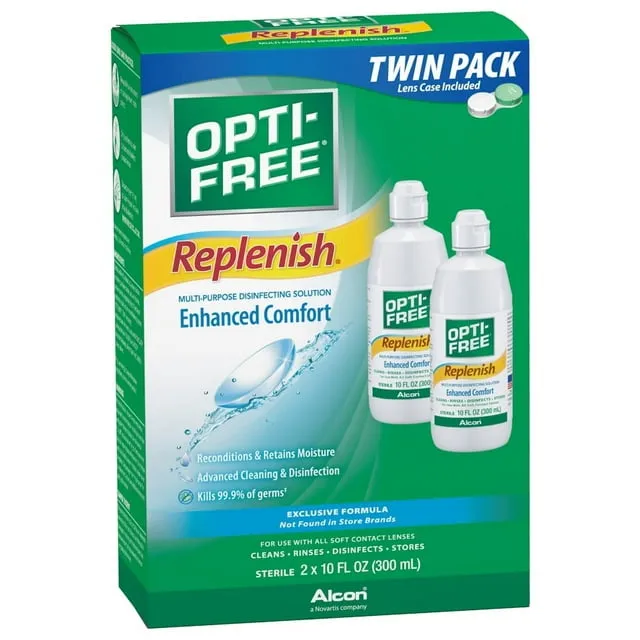 Opti-Free Replenish Multi Purpose Disinfecting Solution Twin Pack