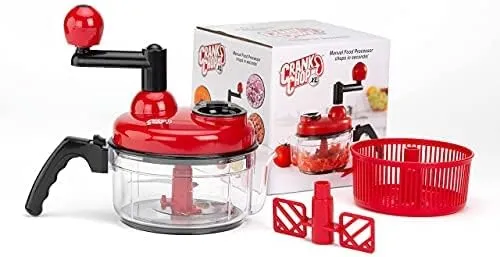 Crank Chop Food Chopper and Processor XL - Chop Dice Puree Vegetables