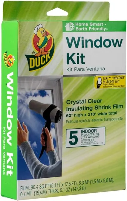 Duck Brand Indoor 5-Window Shrink Film Insulator Kit, 62-Inch x 210-Inch, 286217