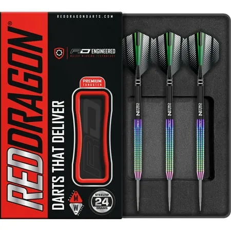 Red Dragon Razor Edge Spectron: Tungsten Steel Darts with Flights and Stems