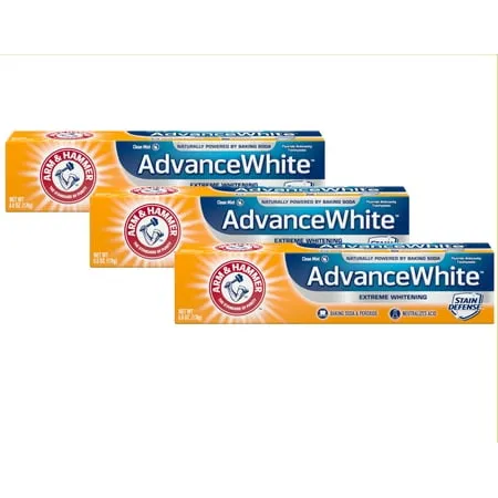 Arm & Hammer Advance White Extreme Whitening Toothpaste Clean Mint 6 Ounce (Pack of 3)