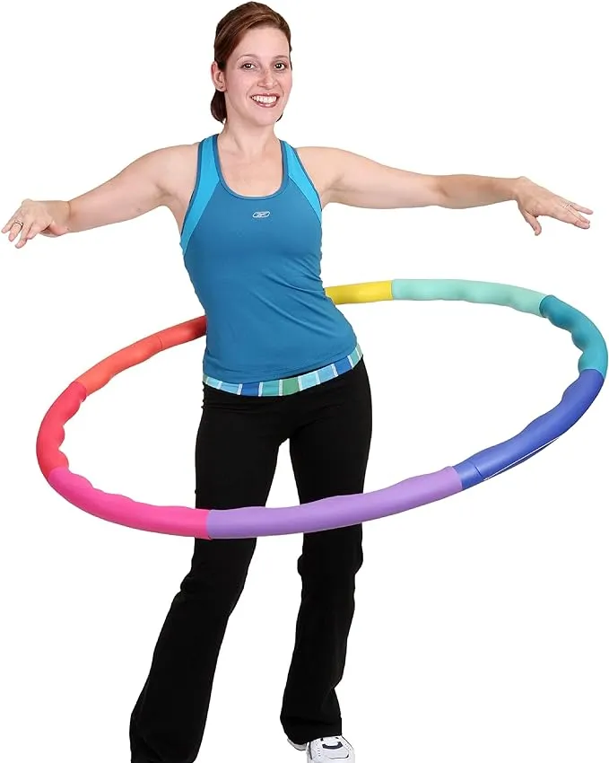 Weighted Hula Hoop, ACU Hoop 4M - 4 lb Medium, Weight Loss Fitness Workout Sports Hoop with ridges. (Rainbow Colors)