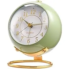 Tetino Analog Alarm Clocks,Retro Backlight Cute Simple Design Small Desk Clock