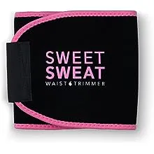 Sweet Sweat Waist Trimmer for Women and Men - Sweat Band Waist Trainer Belt for High Intensity Training and Gym Workouts, 5 Adjustable Sizes Black/PinkSweet Sweat Waist Trimmer for Women and Men - Sweat…