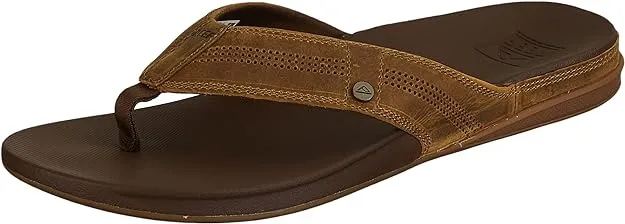 REEF Cushion Lux Men's Flip Flop, Ultra Soft Cushion Footbed, Full Grain Leather Strap