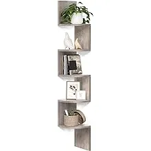 VASAGLE 5-Tier Floating Wall Shelf Greige