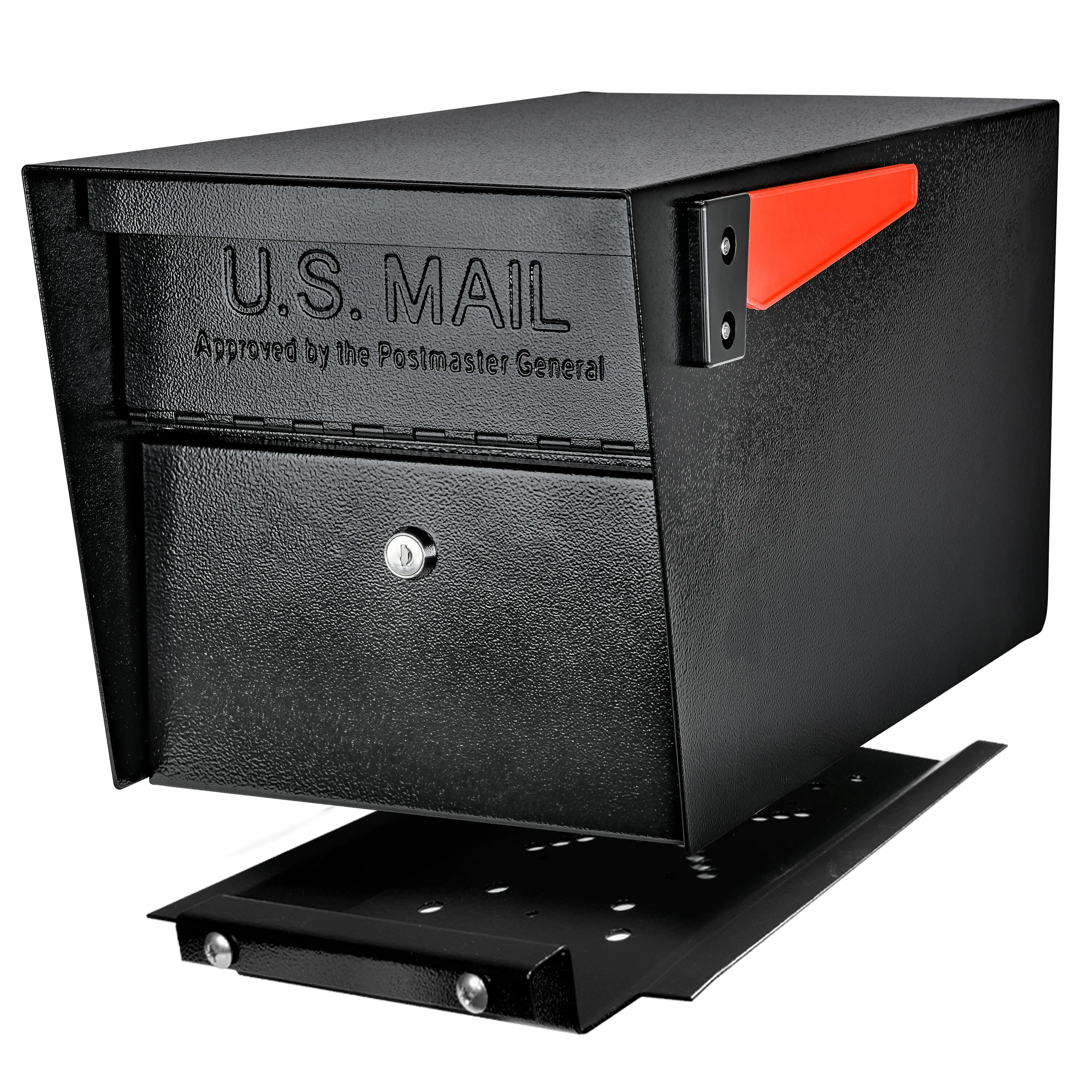 Mail Boss Post Mount Black Metal Extra Large Lockable Mailbox Stainless Steel | 7500