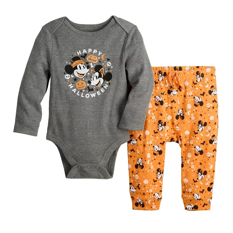 Disney's Mickey Mouse & Minnie Mouse Baby Boy Fall Holiday Bodysuit & Jogger Pants Set by Jumping Beans®