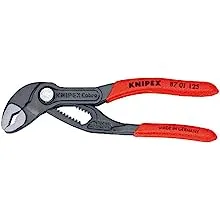 KNIPEX Tools - Cobra Water Pump Pliers (8701125), 5-Inch,Red and Silver