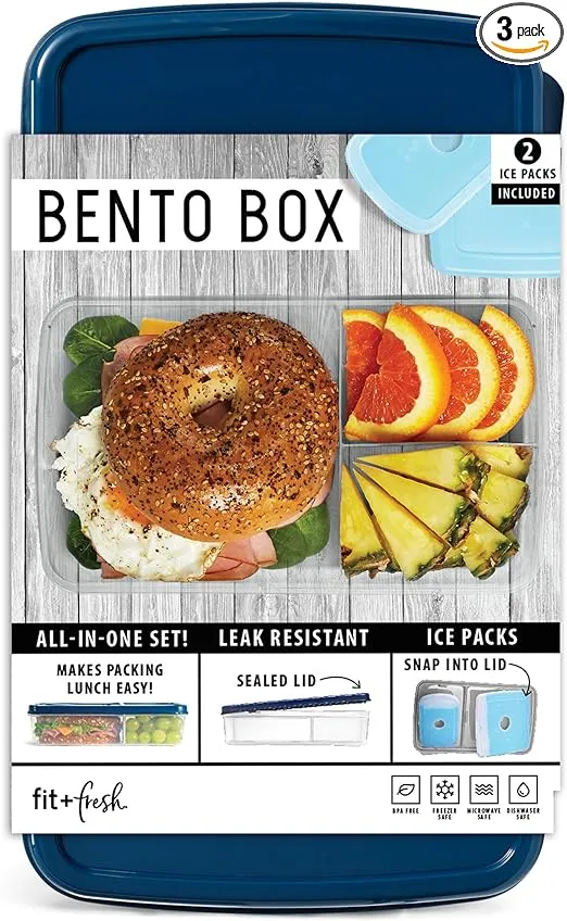 Fit & Fresh Bento Box with Ice Packs