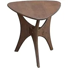 Blaze Triangle Wood Side Table - Brown