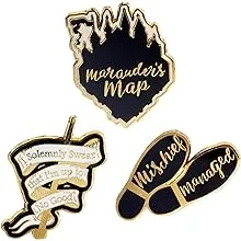 Harry Potter Marauder's Map Enamel Pins, Set of 3 - Collectible Metal Pin Button ...