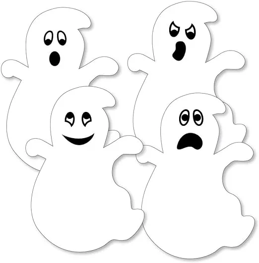 Big Dot of Happiness Spooky Ghost Essentials - Ghost Decorations - DIY Halloween Decor - Halloween Cutouts - Halloween Decorations - Halloween Party Decorations - Ghost Decorations - Set of 20