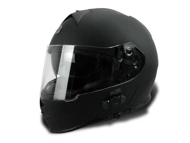 Torc T14B Mako Full Face Motorcycle Helmet with Blinc Mini Bluetooth (Flat Black, Extra Large)