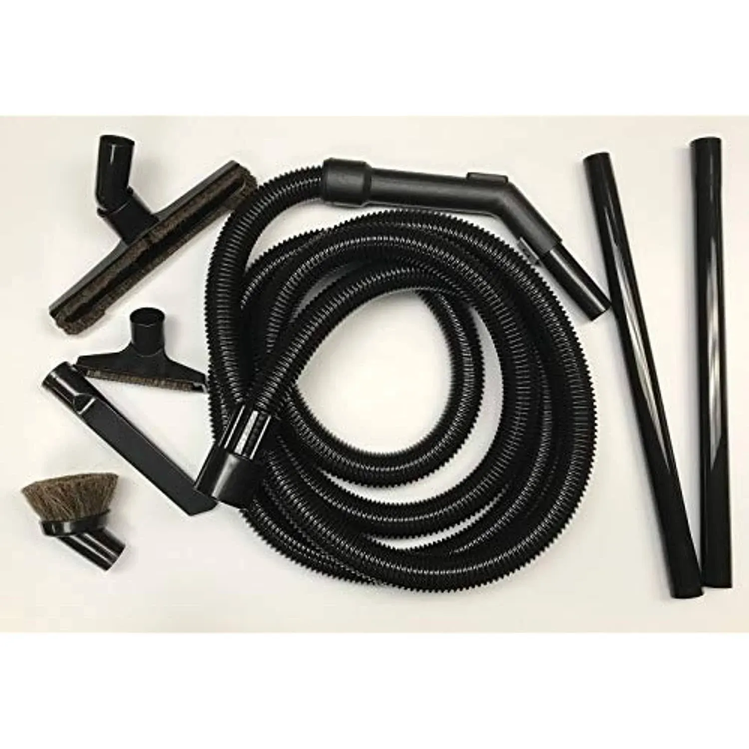 Compatible Replacement for Some Shop Vac and Ridgid Style Vacuum Cleaners Crushproof Commercial Grade Hose with Tool Set. Has 2 1/4" Machine End Coupling and Uses the Standard 1 1/4" Hose Attachments