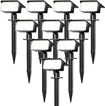 nipify Solar Spot Lights Outdoor, [ 6 Pack/75 LED/4 Modes ] Solar Landscape Lighting for Outside 2-in-1 Auto On/Off Solar Spotlights Outdoor Waterproof for Wall Garden Pathway, Warm White