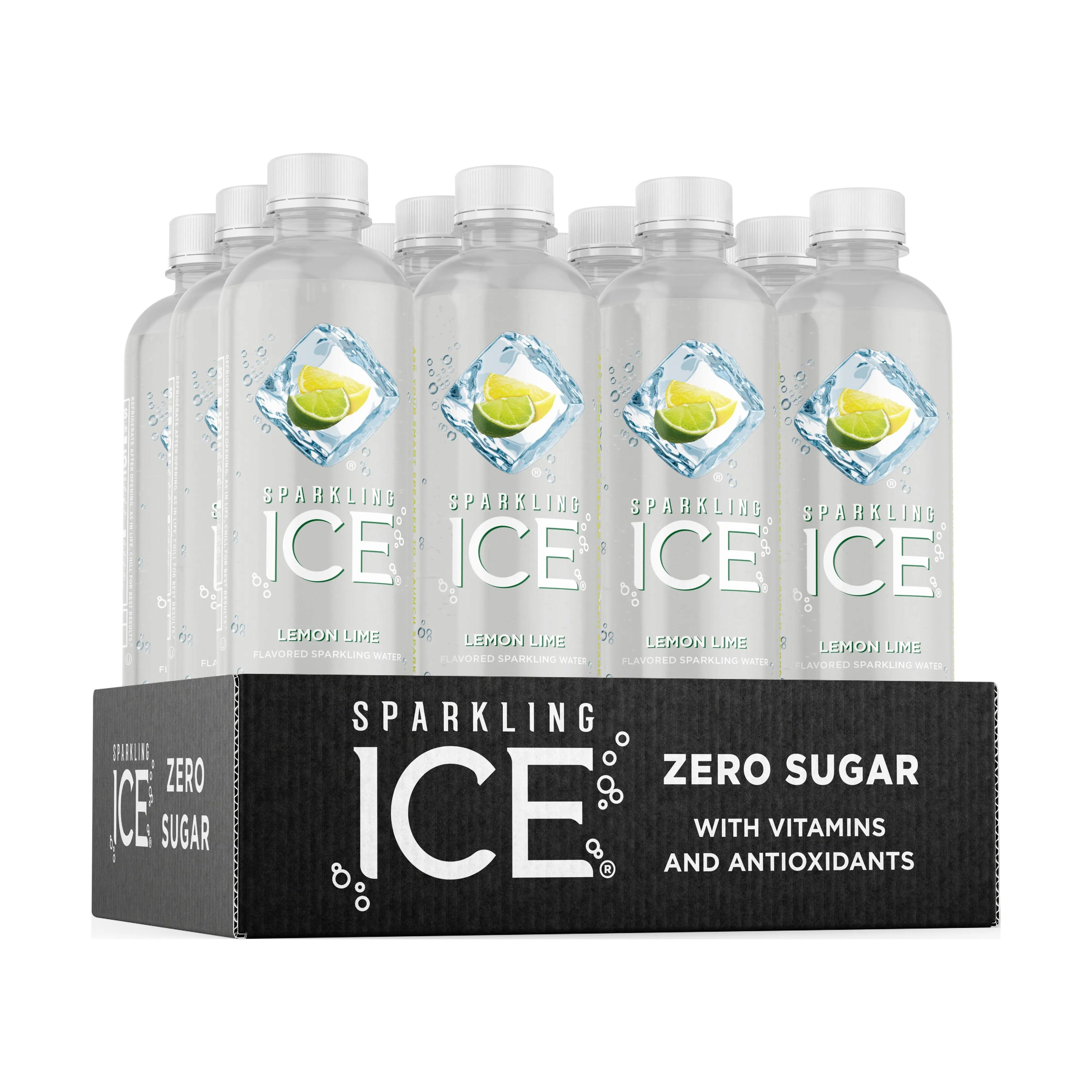 Sparkling Ice, Lemon Lime Sparkling Water, Zero Sugar Flavored Water, with Vitamins and Antioxidants, Low Calorie Beverage, 17 Fl Oz (Pack of 12)