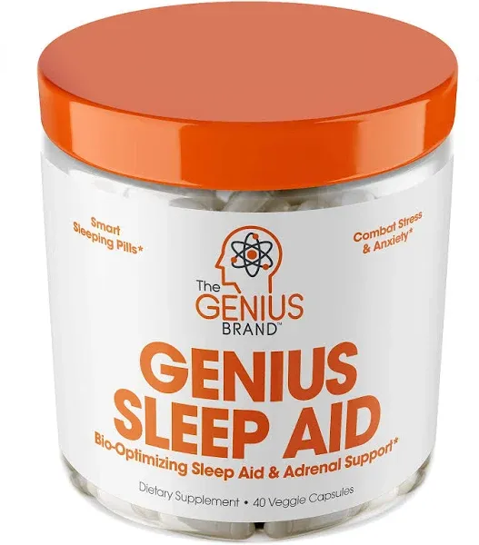 The Genius Brand Genius Sleep Aid & Adrenal Support 40 Veggie Caps