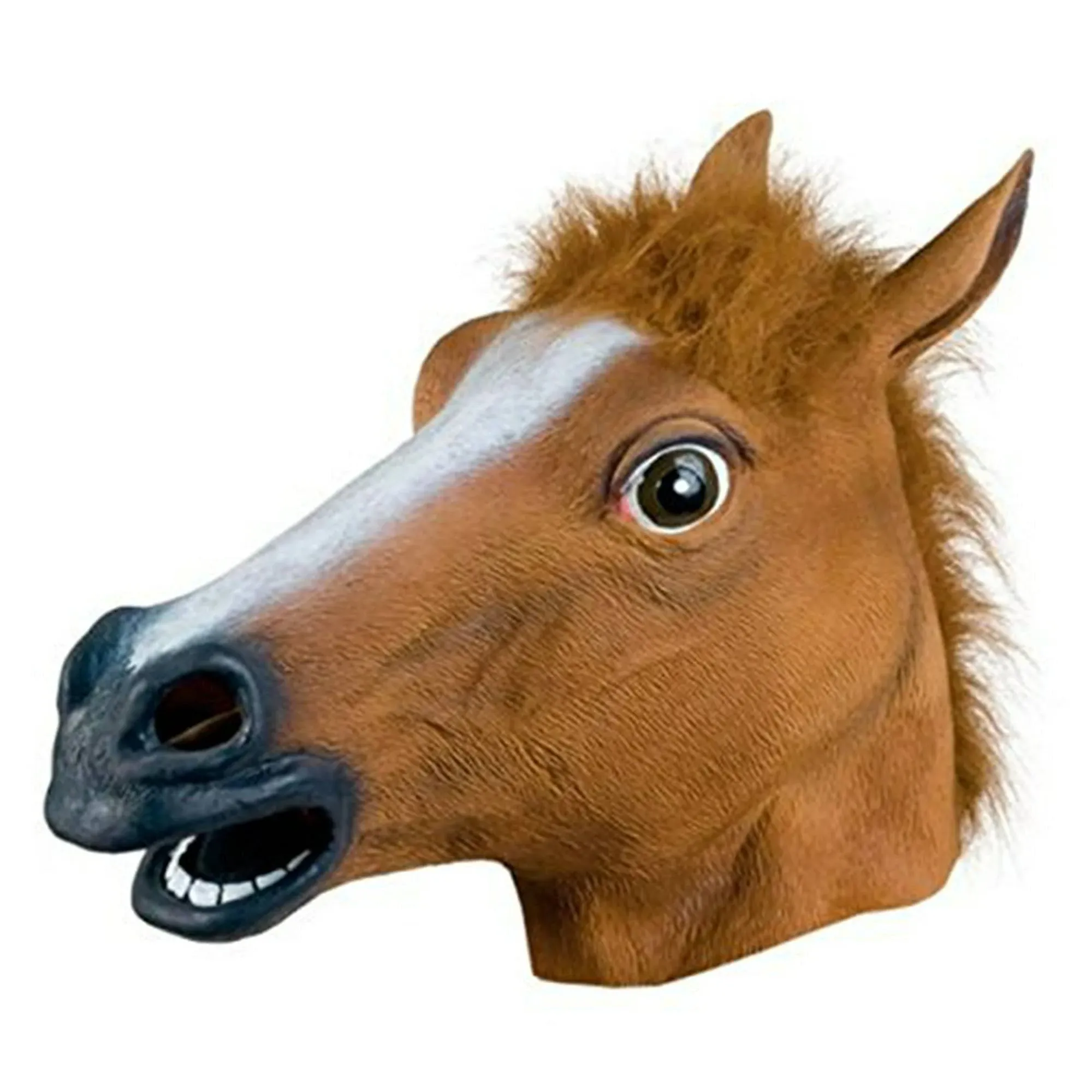 Kingmys KINGMYS Latex Horse Head Mask (Brown Horse Mask)