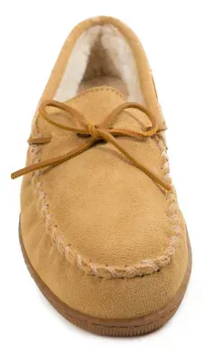 Minnetonka Men's Pile-Lined Hardsole Moccasin Slippers