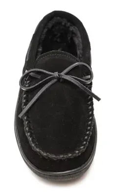 Minnetonka Men's Pile-Lined Hardsole Moccasin Slippers