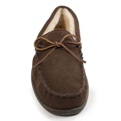 Minnetonka Men's Pile-Lined Hardsole Moccasin Slippers